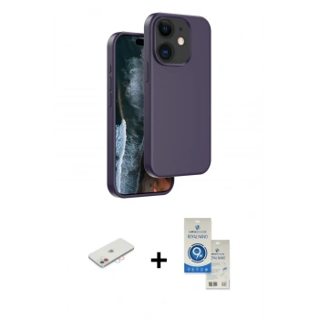 MARSİLYAN™- iPhone 11 Kılıf Kıvılcım Çizgi Serisi - Şeffaf Royal Nano Ekran Koruyucu + Renkli Kamera Lens Koruma Cam - PE