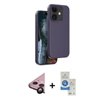 MARSİLYAN™- iPhone 11 Kılıf Kıvılcım Çizgi Serisi - Şeffaf Royal Nano Ekran Koruyucu + Raze Metal Kamera Lens - SH