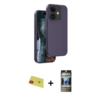 MARSİLYAN™- iPhone 11 Kılıf Kıvılcım Çizgi Serisi - Siyah 34D Hayalet Izgaralı Cam + Rainbow Kamera Lens Koruma Cam - KI