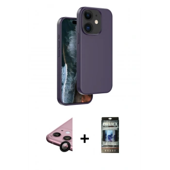 MARSİLYAN™- iPhone 11 Kılıf Kıvılcım Çizgi Serisi - Siyah 34D Hayalet Izgaralı Cam + Raze Metal Kamera Lens - SH