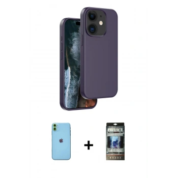 MARSİLYAN™- iPhone 11 Kılıf Kıvılcım Çizgi Serisi - Siyah 34D Hayalet Izgaralı Cam + Neon Fosforlu Kamera Lens - YL