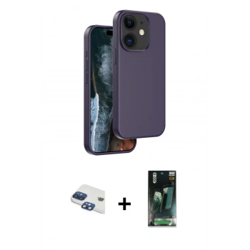 MARSİLYAN™- iPhone 11 Kılıf Kıvılcım Çizgi Serisi - Siyah 360 Mat Full Body Arka Koruyucu + Pers Alüminyum Kamera Lens - LT