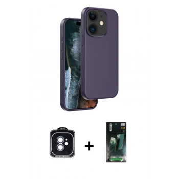 MARSİLYAN™- iPhone 11 Kılıf Kıvılcım Çizgi Serisi - Siyah 360 Mat Full Body Arka Koruyucu + PVD Metal Kamera Lens - MI