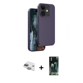 MARSİLYAN™- iPhone 11 Kılıf Kıvılcım Çizgi Serisi - Siyah 360 Mat Full Body Arka Koruyucu + Pers Alüminyum Kamera Lens - YL