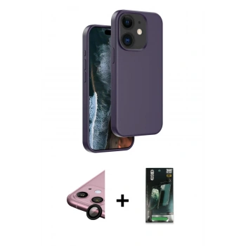 MARSİLYAN™- iPhone 11 Kılıf Kıvılcım Çizgi Serisi - Siyah 360 Mat Full Body Arka Koruyucu + Raze Metal Kamera Lens - SH