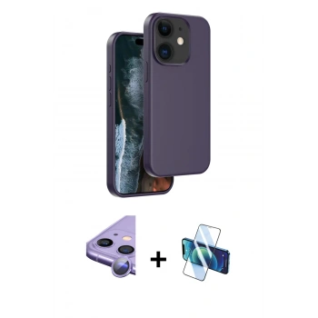 MARSİLYAN™- iPhone 11 Kılıf Kıvılcım Çizgi Serisi - Siyah 3D Antistatik Cam Ekran Koruyucu + Raze Metal Kamera Lens - MR