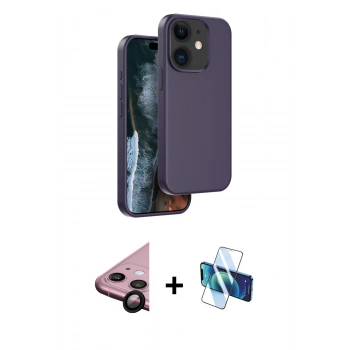 MARSİLYAN™- iPhone 11 Kılıf Kıvılcım Çizgi Serisi - Siyah 3D Antistatik Cam Ekran Koruyucu + Raze Metal Kamera Lens - SH