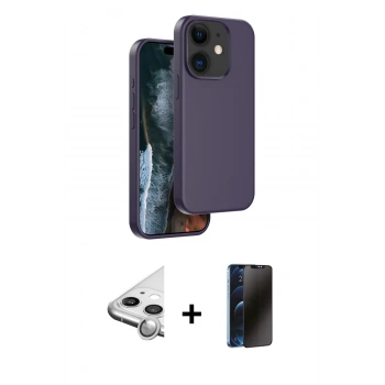 MARSİLYAN™- iPhone 11 Kılıf Kıvılcım Çizgi Serisi - Siyah 3D Antistatik Hayalet Cam Ekran Koruyucu + Raze Metal Kamera Lens - GS