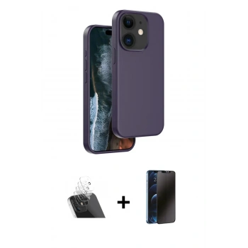 MARSİLYAN™- iPhone 11 Kılıf Kıvılcım Çizgi Serisi - Siyah 3D Antistatik Hayalet Cam Ekran Koruyucu + Kamera Lens Koruma Cam - SF