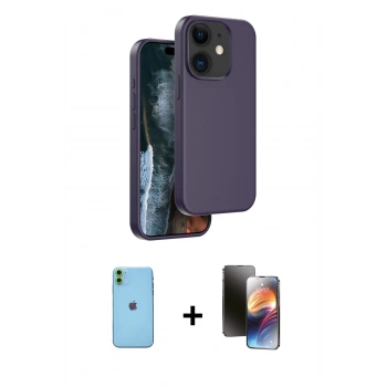 MARSİLYAN™- iPhone 11 Kılıf Kıvılcım Çizgi Serisi - Siyah 3D Antistatik Mat Seramik Nano Ekran Koruyucu + Neon Fosforlu Kamera Lens - YL