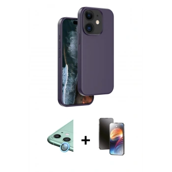 MARSİLYAN™- iPhone 11 Kılıf Kıvılcım Çizgi Serisi - Siyah 3D Antistatik Mat Seramik Nano Ekran Koruyucu + Raze Metal Kamera Lens - MI