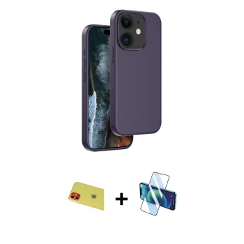 MARSİLYAN™- iPhone 11 Kılıf Kıvılcım Çizgi Serisi - Siyah 3D Antistatik Seramik Nano Ekran Koruyucu + Rainbow Kamera Lens Koruma Cam - KI