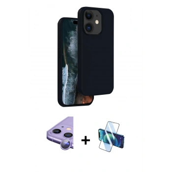 MARSİLYAN™- iPhone 11 Kılıf Kıvılcım Çizgi Serisi - Siyah 3D Antistatik Seramik Nano Ekran Koruyucu + Raze Metal Kamera Lens - MR
