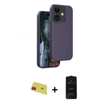 MARSİLYAN™- iPhone 11 Kılıf Kıvılcım Çizgi Serisi - Siyah 6D Antistatik Mat Seramik Hayalet Nano Ekran Koruyucu + Rainbow Kamera Lens Koruma Cam - KI
