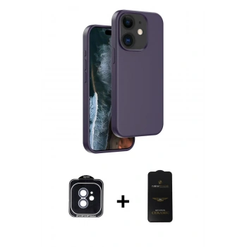 MARSİLYAN™- iPhone 11 Kılıf Kıvılcım Çizgi Serisi - Siyah 6D Antistatik Mat Seramik Hayalet Nano Ekran Koruyucu + PVD Metal Kamera Lens - MI