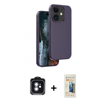 MARSİLYAN™- iPhone 11 Kılıf Kıvılcım Çizgi Serisi - Siyah 6D Mat Seramik Hayalet Nano Ekran Koruyucu + PVD Metal Kamera Lens - MI