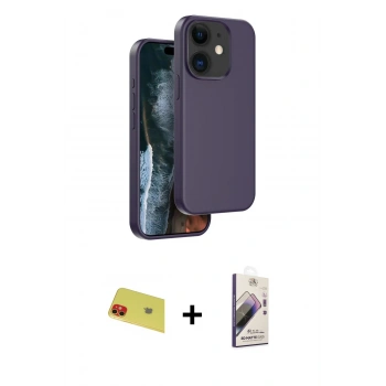 MARSİLYAN™- iPhone 11 Kılıf Kıvılcım Çizgi Serisi - Siyah Bilvis 3D Mat Cam Ekran Koruyucu + Rainbow Kamera Lens Koruma Cam - KI