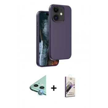 MARSİLYAN™- iPhone 11 Kılıf Kıvılcım Çizgi Serisi - Siyah Bilvis 3D Mat Cam Ekran Koruyucu + Raze Metal Kamera Lens - MI