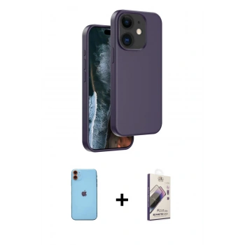 MARSİLYAN™- iPhone 11 Kılıf Kıvılcım Çizgi Serisi - Siyah Bilvis 3D Mat Cam Ekran Koruyucu + Neon Fosforlu Kamera Lens - TU