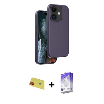 MARSİLYAN™- iPhone 11 Kılıf Kıvılcım Çizgi Serisi - Siyah Bilvis 5in1 3D Magic Cam Ekran Koruyucu + Rainbow Kamera Lens Koruma Cam - KI