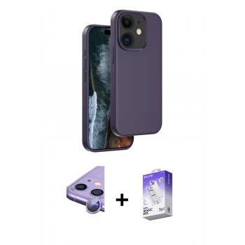 MARSİLYAN™- iPhone 11 Kılıf Kıvılcım Çizgi Serisi - Siyah Bilvis 5in1 3D Magic Cam Ekran Koruyucu + Raze Metal Kamera Lens - MR