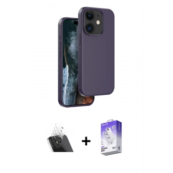 MARSİLYAN™- iPhone 11 Kılıf Kıvılcım Çizgi Serisi - Siyah Bilvis 5in1 3D Magic Cam Ekran Koruyucu + Kamera Lens Koruma Cam - SF