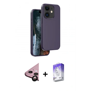 MARSİLYAN™- iPhone 11 Kılıf Kıvılcım Çizgi Serisi - Siyah Bilvis 5in1 3D Magic Cam Ekran Koruyucu + Raze Metal Kamera Lens - SH