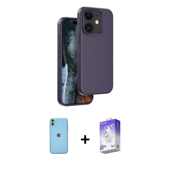 MARSİLYAN™- iPhone 11 Kılıf Kıvılcım Çizgi Serisi - Siyah Bilvis 5in1 3D Magic Cam Ekran Koruyucu + Neon Fosforlu Kamera Lens - YL