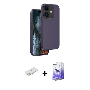 MARSİLYAN™- iPhone 11 Kılıf Kıvılcım Çizgi Serisi - Siyah Bilvis 5in1 5D Magic Hayalet Cam Ekran Koruyucu + Renkli Kamera Lens Koruma Cam - YL