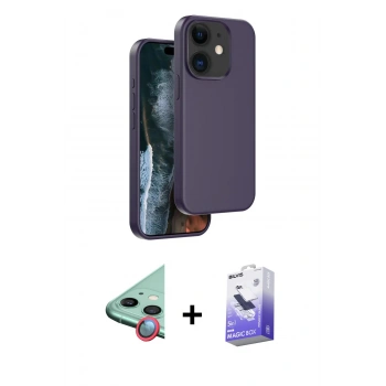 MARSİLYAN™- iPhone 11 Kılıf Kıvılcım Çizgi Serisi - Siyah Bilvis 5in1 5D Magic Hayalet Cam Ekran Koruyucu + Raze Metal Kamera Lens - KI