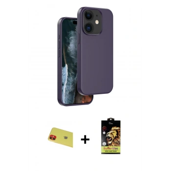 MARSİLYAN™- iPhone 11 Kılıf Kıvılcım Çizgi Serisi - Siyah Buffer Cam Ekran Koruyucu + Rainbow Kamera Lens Koruma Cam - KI