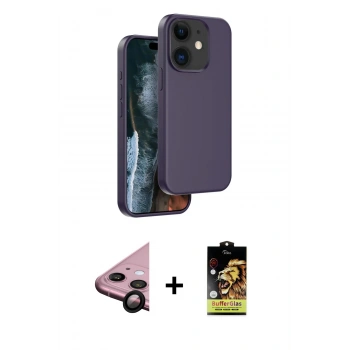 MARSİLYAN™- iPhone 11 Kılıf Kıvılcım Çizgi Serisi - Siyah Buffer Cam Ekran Koruyucu + Raze Metal Kamera Lens - SH