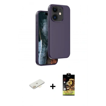 MARSİLYAN™- iPhone 11 Kılıf Kıvılcım Çizgi Serisi - Siyah Buffer Cam Ekran Koruyucu + Renkli Kamera Lens Koruma Cam - SI