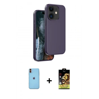 MARSİLYAN™- iPhone 11 Kılıf Kıvılcım Çizgi Serisi - Siyah Buffer Cam Ekran Koruyucu + Neon Fosforlu Kamera Lens - TU
