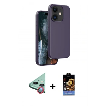 MARSİLYAN™- iPhone 11 Kılıf Kıvılcım Çizgi Serisi - Siyah Buffer Hayalet Cam Ekran Koruyucu + Raze Metal Kamera Lens - KI
