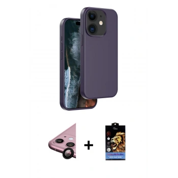MARSİLYAN™- iPhone 11 Kılıf Kıvılcım Çizgi Serisi - Siyah Buffer Hayalet Cam Ekran Koruyucu + Raze Metal Kamera Lens - SH