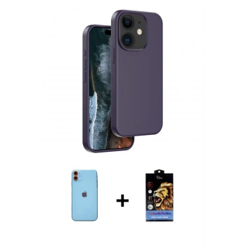 MARSİLYAN™- iPhone 11 Kılıf Kıvılcım Çizgi Serisi - Siyah Buffer Hayalet Cam Ekran Koruyucu + Neon Fosforlu Kamera Lens - TU