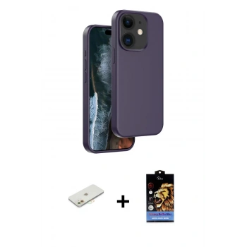 MARSİLYAN™- iPhone 11 Kılıf Kıvılcım Çizgi Serisi - Siyah Buffer Hayalet Cam Ekran Koruyucu + Renkli Kamera Lens Koruma Cam - TU