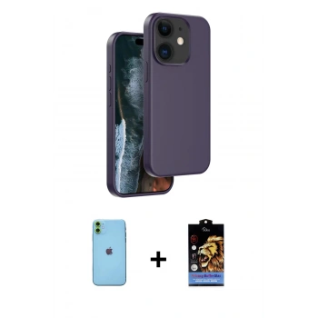 MARSİLYAN™- iPhone 11 Kılıf Kıvılcım Çizgi Serisi - Siyah Buffer Hayalet Cam Ekran Koruyucu + Neon Fosforlu Kamera Lens - YL