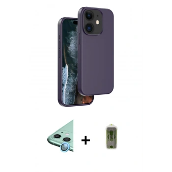 MARSİLYAN™- iPhone 11 Kılıf Kıvılcım Çizgi Serisi - Siyah Joko Magic 5D Hayalet Cam + Raze Metal Kamera Lens - MI