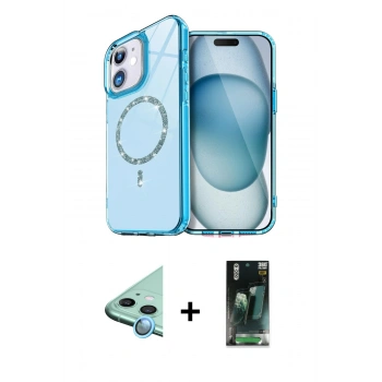 MARSİLYAN™- iPhone 11 Kılıf Kıvılcım Form Prime - Şeffaf 360 Full Body Arka Koruyucu + Raze Metal Kamera Lens - MI