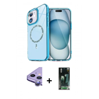 MARSİLYAN™- iPhone 11 Kılıf Kıvılcım Form Prime - Şeffaf 360 Full Body Arka Koruyucu + Raze Metal Kamera Lens - MR