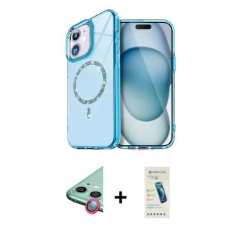 MARSİLYAN™- iPhone 11 Kılıf Kıvılcım Form Prime - Şeffaf Pasifik Cam Ekran Koruyucu + Raze Metal Kamera Lens - KI