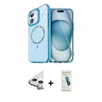 MARSİLYAN™- iPhone 11 Kılıf Kıvılcım Form Prime - Şeffaf Pasifik Cam Ekran Koruyucu + Raze Metal Kamera Lens - GS