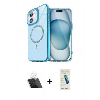 MARSİLYAN™- iPhone 11 Kılıf Kıvılcım Form Prime - Şeffaf Pasifik Cam Ekran Koruyucu + Kamera Lens Koruma Cam - SF
