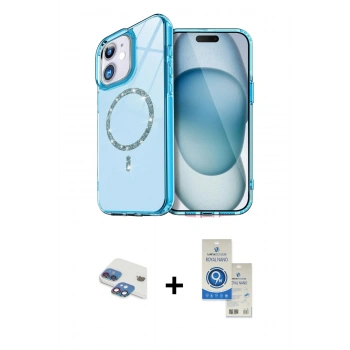 MARSİLYAN™- iPhone 11 Kılıf Kıvılcım Form Prime - Şeffaf Royal Nano Ekran Koruyucu + Pers Alüminyum Kamera Lens - GI