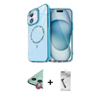 MARSİLYAN™- iPhone 11 Kılıf Kıvılcım Form Prime - Şeffaf Uv Polymer Nano Ekran Koruyucu + Raze Metal Kamera Lens - KI