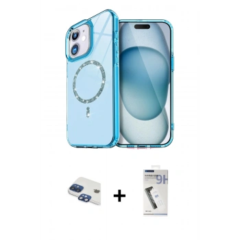 MARSİLYAN™- iPhone 11 Kılıf Kıvılcım Form Prime - Şeffaf Uv Polymer Nano Ekran Koruyucu + Pers Alüminyum Kamera Lens - LT