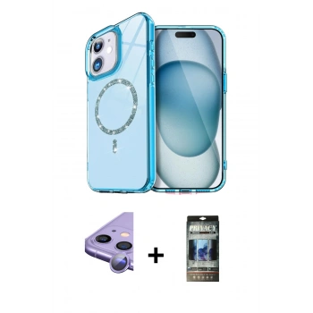 MARSİLYAN™- iPhone 11 Kılıf Kıvılcım Form Prime - Siyah 34D Hayalet Izgaralı Cam + Raze Metal Kamera Lens - MR