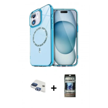 MARSİLYAN™- iPhone 11 Kılıf Kıvılcım Form Prime - Siyah 34D Hayalet Izgaralı Cam + Pers Alüminyum Kamera Lens - LT